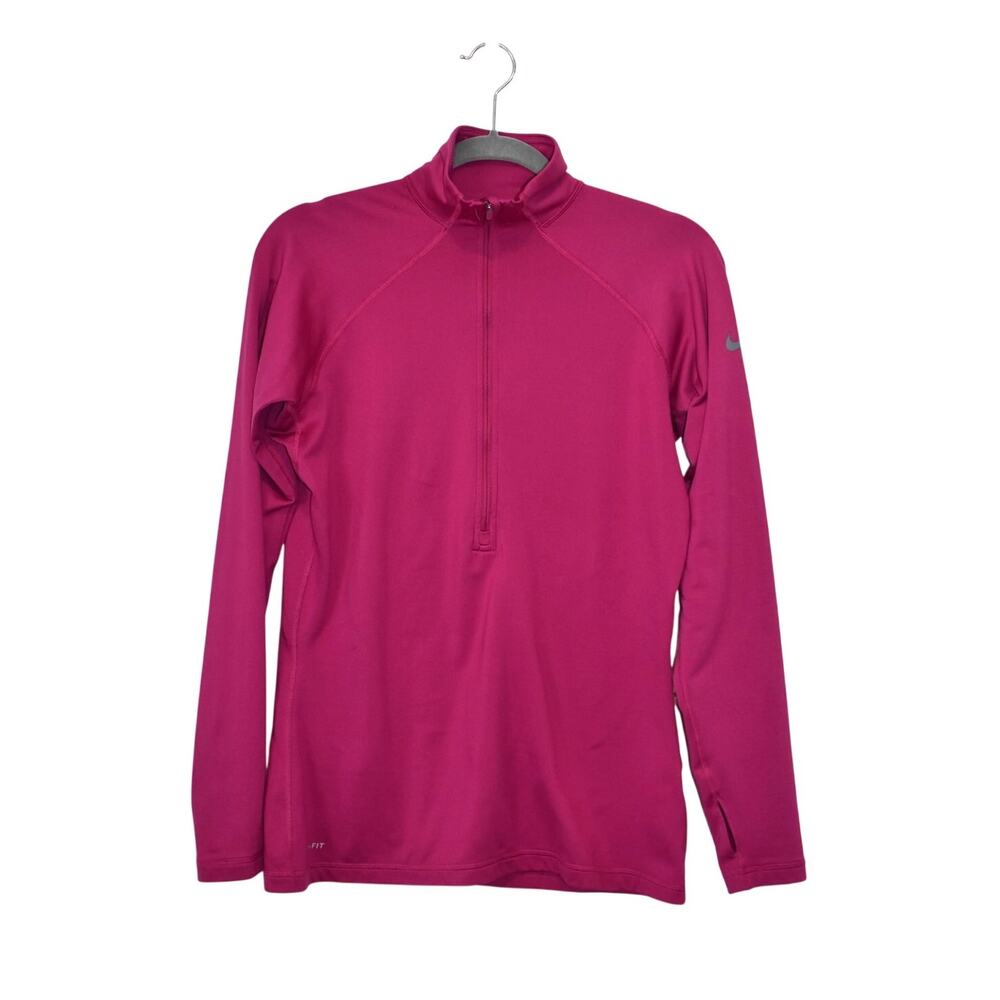 Nike Pro Women's 1/2 Zip Pullover Size Large Purple Pink Running Athletic Fit